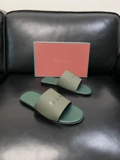 Alternative view of LORO PIANA Slides & Slippers Leather (Green-Dark Green) EU39-44 A8020260603178099
