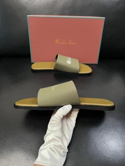 LORO PIANA Slides & Slippers Leather (Green-Yellow-Black) EU38-46 A8020260603178599