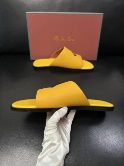 LORO PIANA Slides & Slippers Leather (Yellow-Black) EU38-46 A8020260603181399