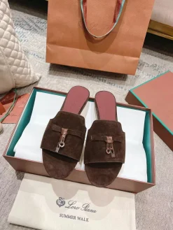 Alternative view of LORO PIANA Slides & Slippers Suede (Brown) EU33-42 B20202606031821109