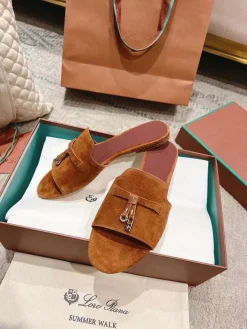 Alternative view of LORO PIANA Slides & Slippers Suede (Brown) EU33-42 B20202606031823109