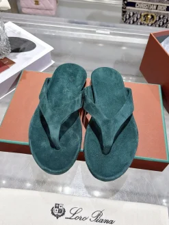 Alternative view of LORO PIANA Slides & Slippers Suede (Green) EU35-42 B20202606031824109