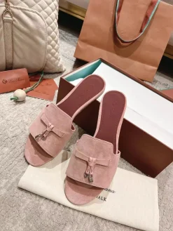 Alternative view of LORO PIANA Slides & Slippers Suede (Pink) EU33-42 B20202606031827109