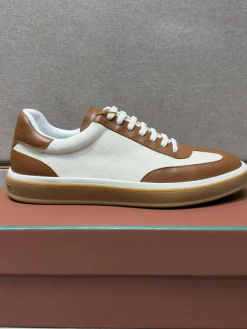 LORO PIANA Sneakers & Trainers Canvas-Leather (Brown-White) EU39-44 B10202606033384109