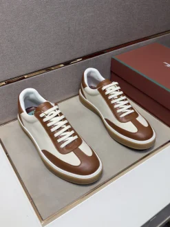 Alternative view of LORO PIANA Sneakers & Trainers Canvas-Leather (Brown-White) EU39-44 B10202606033384109