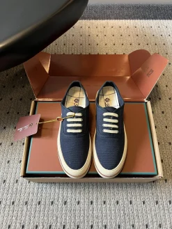 Alternative view of LORO PIANA Sneakers & Trainers Canvas (Navy-Cream) EU35-40 B80202606031830129