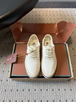 Alternative view of LORO PIANA Sneakers & Trainers Canvas (White-Blue) EU35-40 B80202606031829129