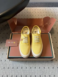 Alternative view of LORO PIANA Sneakers & Trainers Canvas (Yellow-White-Brown) EU35-40 B80202606031832129