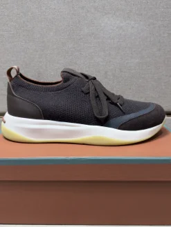 LORO PIANA Sneakers & Trainers Knit-Suede (Brown-White-Yellow) EU38-44 B21202606031834109