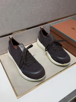 Alternative view of LORO PIANA Sneakers & Trainers Knit-Suede (Brown-White-Yellow) EU38-44 B21202606031834109