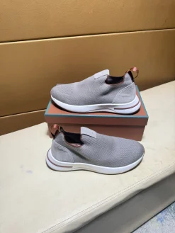 LORO PIANA Sneakers & Trainers Knit-Suede (Grey-White-Brown) EU38-44 B0020260603183899
