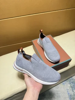 Alternative view of LORO PIANA Sneakers & Trainers Knit-Suede (Grey-White-Brown) EU38-44 B0020260603336599