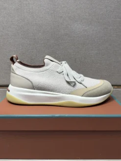 LORO PIANA Sneakers & Trainers Knit-Suede (Light Gray-Brown-White-Yellow) EU38-44 B21202606031839109