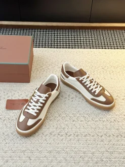 LORO PIANA Sneakers & Trainers Leather (Brown-White) EU35-45 B60202606031847119