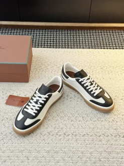 LORO PIANA Sneakers & Trainers Leather-Canvas (Black-White-Brown) EU35-45 B60202606031845119