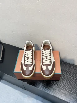 Alternative view of LORO PIANA Sneakers & Trainers Leather-Canvas (Brown-White) EU38-45 B50202606031833119