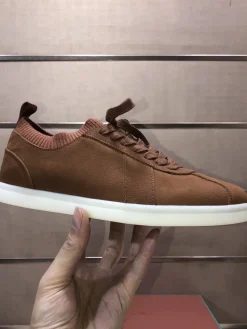 LORO PIANA Sneakers & Trainers Leather-Knit (Brown-White) EU38-46 B70202606031867119