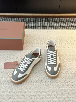 Alternative view of LORO PIANA Sneakers & Trainers Leather (White-Gray-Brown) EU35-45 B60202606031828119