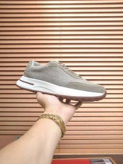 LORO PIANA Sneakers & Trainers Mesh-Suede (Beige-White-Brown) EU39-44 B50202606031887119