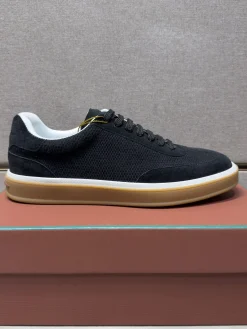LORO PIANA Sneakers & Trainers Mesh-Suede (Black-White-Brown) EU39-44 B10202606033402109