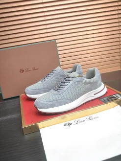 Alternative view of LORO PIANA Sneakers & Trainers Mesh-Suede (Grey-White-Brown) EU39-44 B50202606031891119