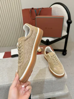 LORO PIANA Sneakers & Trainers Suede-Canvas (Beige-White-Brown) EU38-46 B60202606031886119