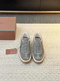 Alternative view of LORO PIANA Sneakers & Trainers Suede-Fabric (Grey-White-Brown) EU35-45 B60202606031897119