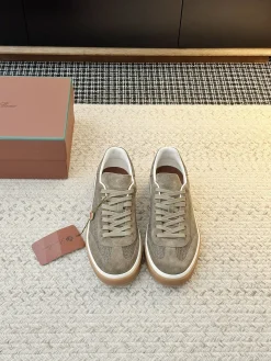 Alternative view of LORO PIANA Sneakers & Trainers Suede-Fabric (Khaki-White-Brown) EU35-45 B60202606031878119