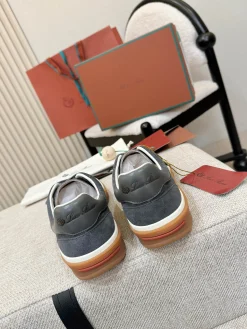 Alternative view of LORO PIANA Sneakers & Trainers Suede (Gray-White-Brown) EU38-46 B50202606031872119