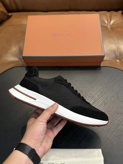 LORO PIANA Sneakers & Trainers Suede-Knit (Black-White-Brown) EU39-44 B50202606031880119