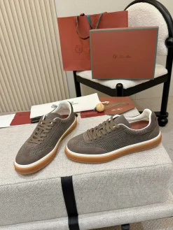 Alternative view of LORO PIANA Sneakers & Trainers Suede-Knit (Brown-White-Orange) EU38-46 B60202606031883119