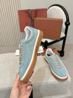 LORO PIANA Sneakers & Trainers Suede (Light Blue-Brown-White) EU38-46 B50202606031875119