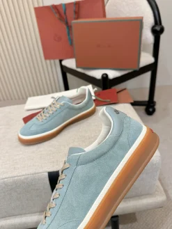 Alternative view of LORO PIANA Sneakers & Trainers Suede (Light Blue-Brown-White) EU38-46 B50202606031875119