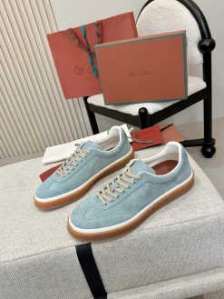 LORO PIANA Sneakers & Trainers Suede (Light Blue-Brown-White) EU38-46 B60202606031874119