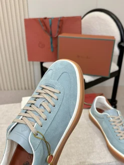 Alternative view of LORO PIANA Sneakers & Trainers Suede (Light Blue-Brown-White) EU38-46 B60202606031874119
