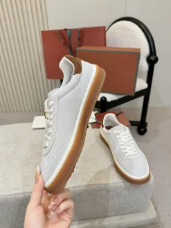 LORO PIANA Sneakers & Trainers Suede (Light Gray-Brown-White) EU38-46 B50202606031876119