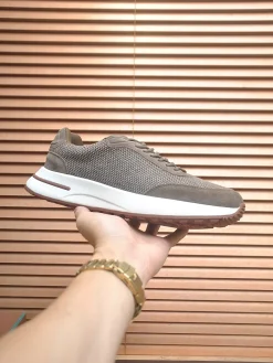LORO PIANA Sneakers & Trainers Suede-Mesh (Brown-White-Red) EU39-44 B50202606031884119