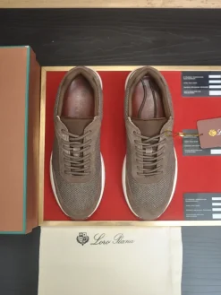Alternative view of LORO PIANA Sneakers & Trainers Suede-Mesh (Brown-White-Red) EU39-44 B50202606031884119