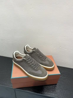 LORO PIANA Sneakers & Trainers Suede-Mesh (Gray-White-Brown) EU38-45 B50202606031889119