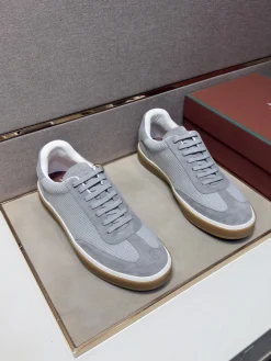 Alternative view of LORO PIANA Sneakers & Trainers Suede-Mesh (Grey-White-Brown) EU39-44 B10202606033418109