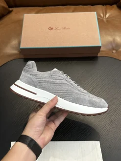 LORO PIANA Sneakers & Trainers Suede-Mesh (Grey-White-Brown) EU39-44 B50202606031892119