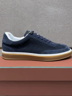 LORO PIANA Sneakers & Trainers Suede-Mesh (Navy-White-Brown) EU39-44 B10202606033421109