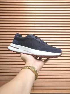 LORO PIANA Sneakers & Trainers Suede-Mesh (Navy-White-Brown) EU39-44 B50202606031893119