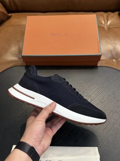 LORO PIANA Sneakers & Trainers Suede-Mesh (Navy-White-Brown) EU39-44 B50202606031894119