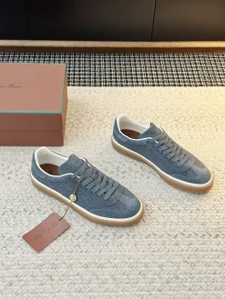 LORO PIANA Sneakers & Trainers Suede-Textile (Blue-White-Brown) EU35-45 B60202606031881119