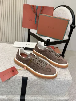 LORO PIANA Sneakers & Trainers Suede-Textile (Brown-White-Tan) EU38-46 B60202606031877119