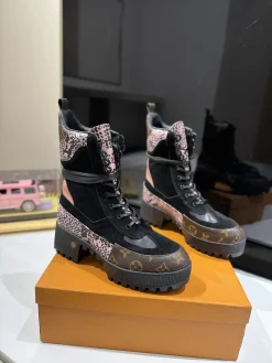 Alternative view of LV Boots & Booties Suede-Canvas (Black-Brown-Pink) EU35-41 B60202606031931119