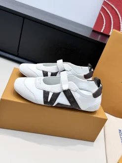 LV Flats & Loafers Leather-Suede (White-Brown) EU35-41 C50202606031962149