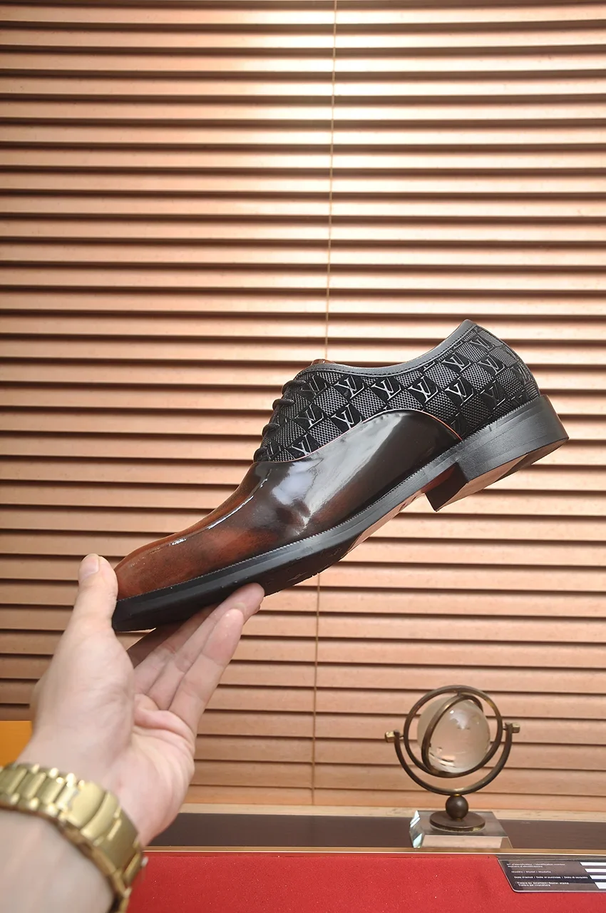 LV Formal Shoes Leather (Brown-Black) EU38-45 B40202606031988109 - Image 5
