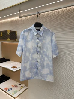 LV Shirts & Polos Cotton (Blue-White) S-XL A9020260613013799